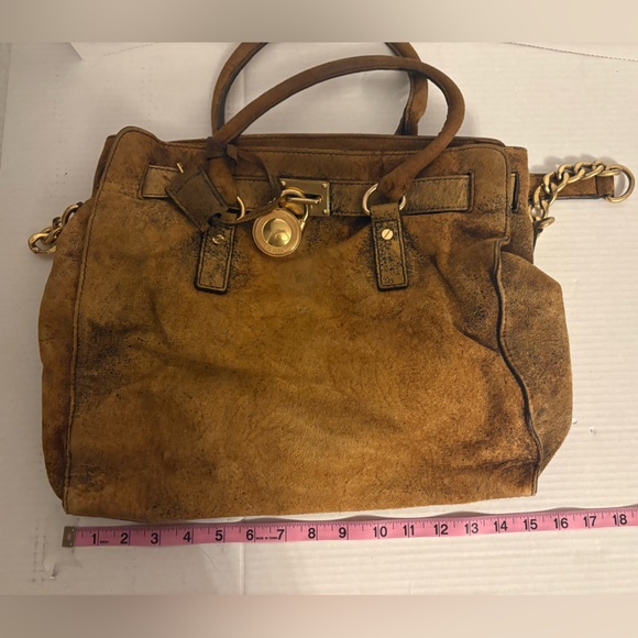 Michael Kors Hamilton distressed suede bag - Picture 11 of 13